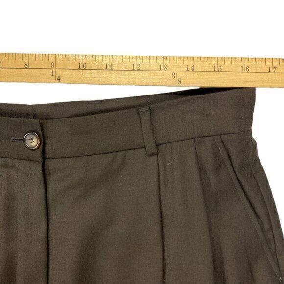 Bernard Zins Paris Pants Womens 14 Brown Pleated Business Wool/ Cashmere Trouser - Picture 10 of 15